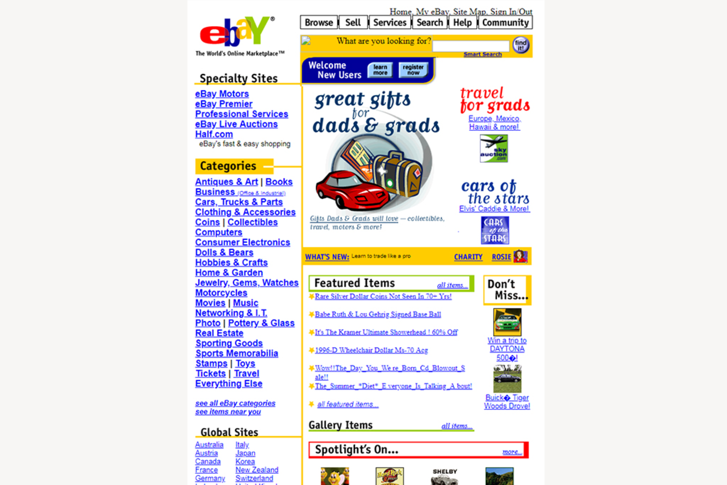 1995 eBay homepage screenshot